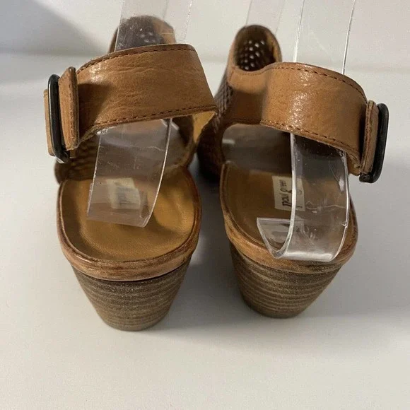 Paul Green Lois Slingback Perforated Leather Sandal Cognac Open Toe 5 UK… - Picture 6 of 9